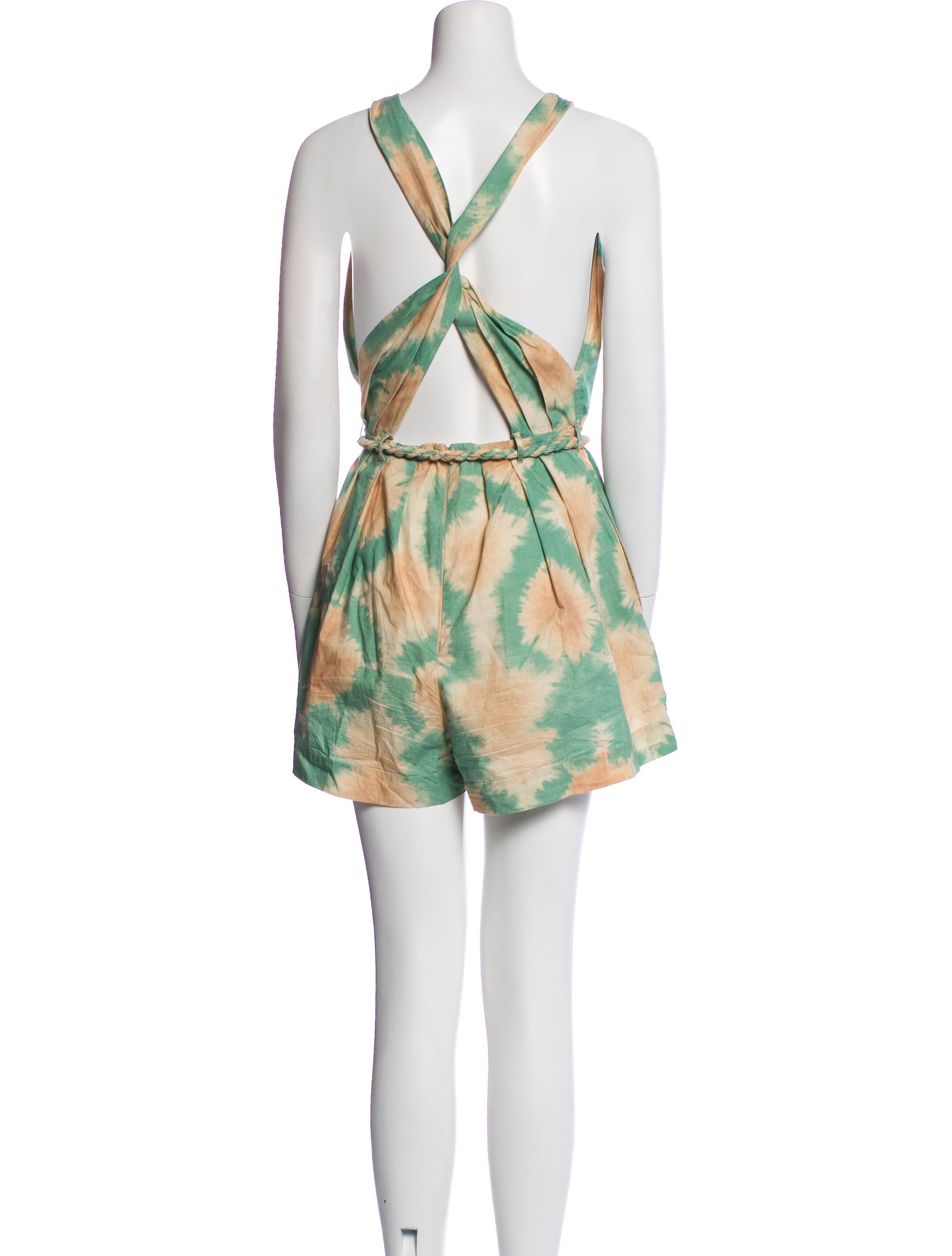 Ulla Johnson Tie-Dye Print Scoop Neck Romper